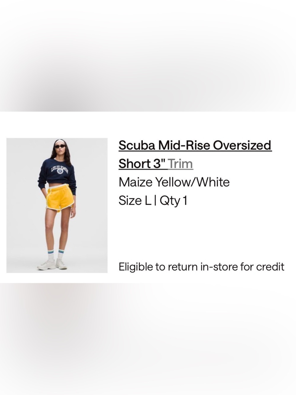 🆕Lululemon Scuba Mid-Rise Oversized Short 3" | Size:L✨